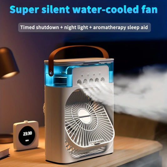"Hydrocooling Portable Air Conditioner: 3-Speed Fan with Humidifier for Office and Home Use"