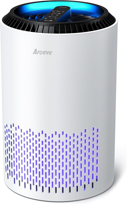 "White Portable HEPA Air Purifier for clean air in the Home and Office"